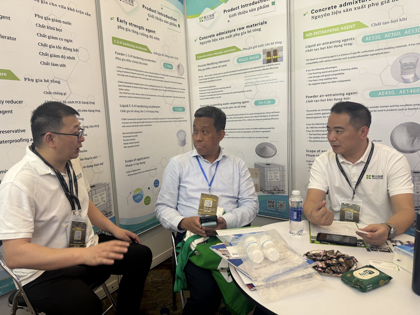Nanjing XYZCHEM discusses concrete and mortar admixture applications with visitors
